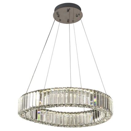 Dimmbarer LED-Kristallkronleuchter an einer Aufhängung LED/40W/230V 3000-6500K glänzendes Chrom + Fernbedienung