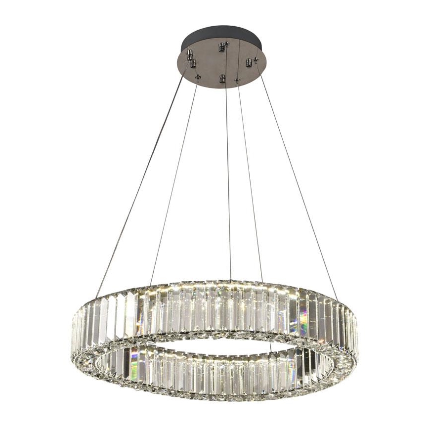 Dimmbarer LED-Kristallkronleuchter an einer Aufhängung LED/40W/230V 3000-6500K glänzendes Chrom + Fernbedienung