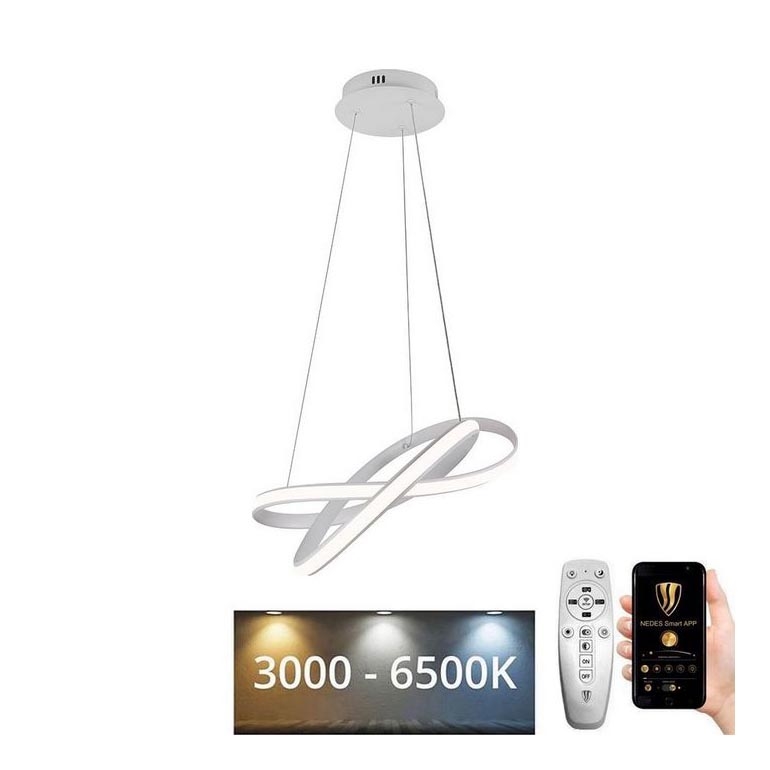 Dimmbarer LED-Kronleuchter an Aufhängung LED/70W/230V 3000-6500K weiß + Fernbedienung
