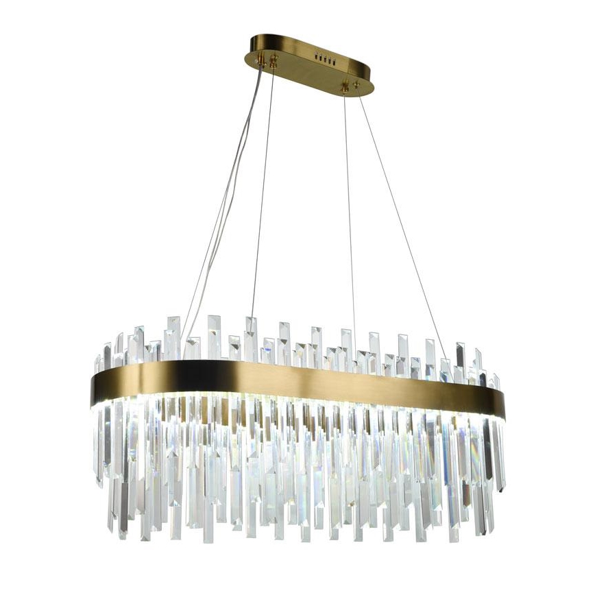 Dimmbarer LED-Kristallkronleuchter an Schnur LED/100W/230V 3000-6500K golden + Fernbedienung