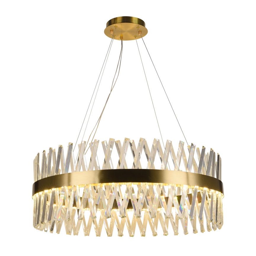 Dimmbarer LED-Kristallkronleuchter an Schnur LED/110W/230V 3000-6500K golden + Fernbedienung