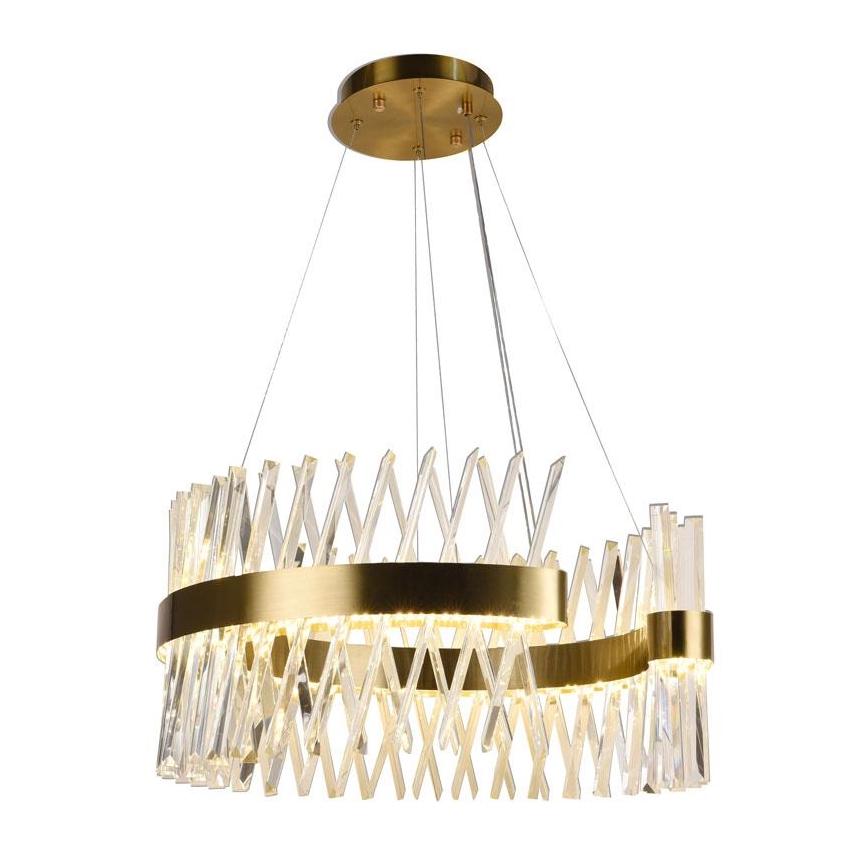 Dimmbarer LED-Kristallkronleuchter an Schnur LED/130W/230V 3000-6500K golden + Fernbedienung