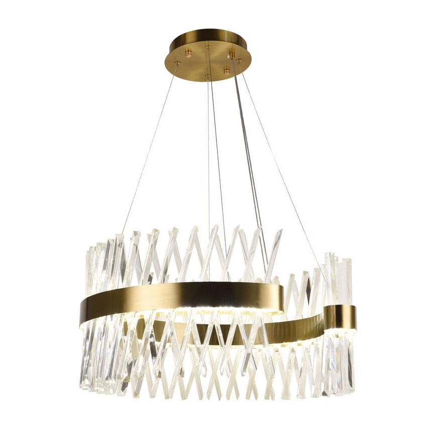 Dimmbarer LED-Kristallkronleuchter an Schnur LED/130W/230V 3000-6500K golden + Fernbedienung