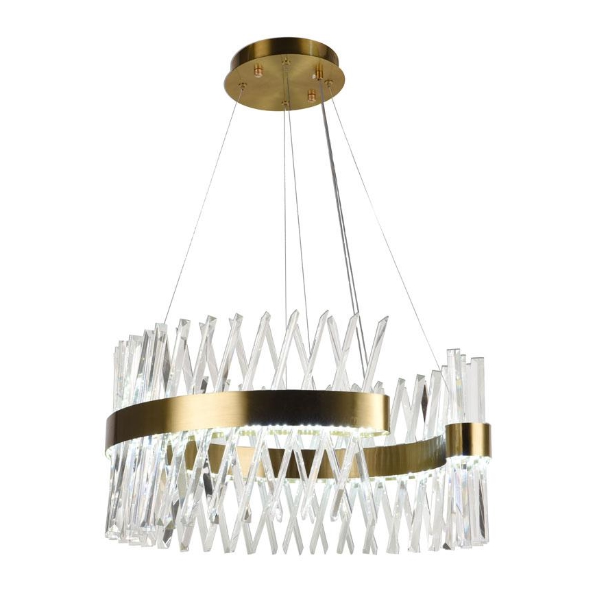 Dimmbarer LED-Kristallkronleuchter an Schnur LED/130W/230V 3000-6500K golden + Fernbedienung