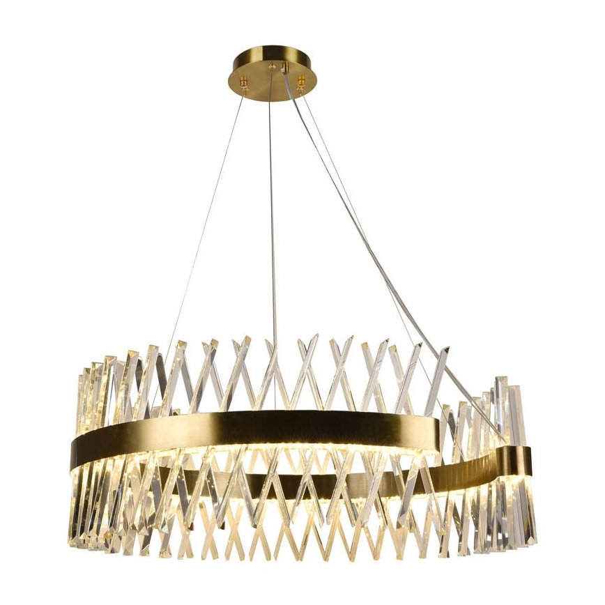 Dimmbarer LED-Kristallkronleuchter an Schnur LED/175W/230V 3000-6500K golden + Fernbedienung