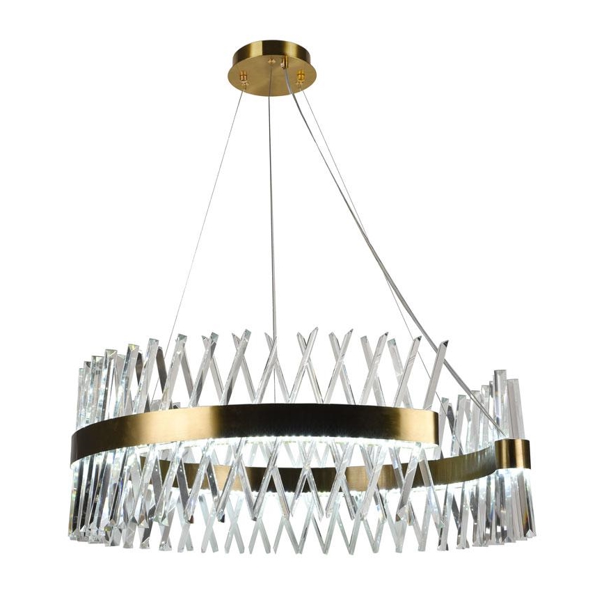 Dimmbarer LED-Kristallkronleuchter an Schnur LED/175W/230V 3000-6500K golden + Fernbedienung