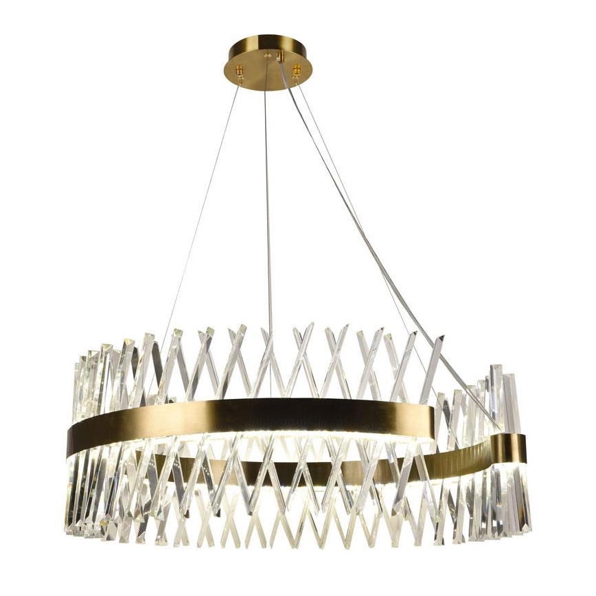 Dimmbarer LED-Kristallkronleuchter an Schnur LED/175W/230V 3000-6500K golden + Fernbedienung