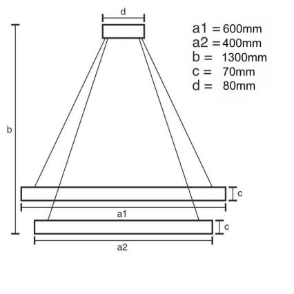 Dimmbarer LED-Kristallkronleuchter an Schnur LED/65W/230V 3000-6500K + Fernbedienung