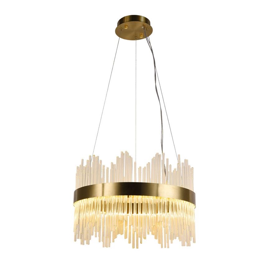 Dimmbarer LED-Kristallkronleuchter an Schnur LED/70W/230V 3000-6500K golden + Fernbedienung