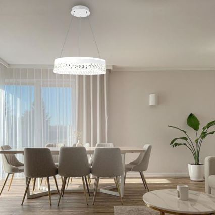 Dimmbarer LED-Kristall-Kronleuchter an Schnur an Schnur LED/90W/230V 3000-6500K weiß + Fernbedienung