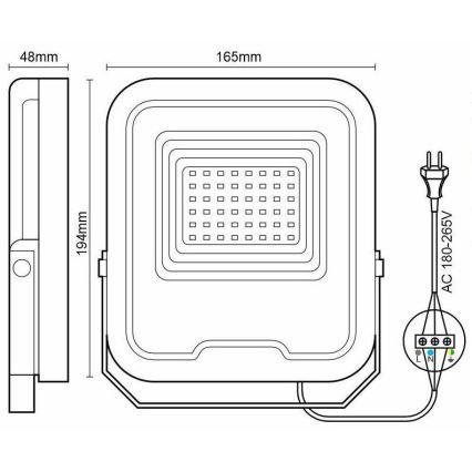 Dimmbarer LED-RGB-Flutlichtstrahler LED/30W/230V 3000K-6500K WLAN Tuya IP65