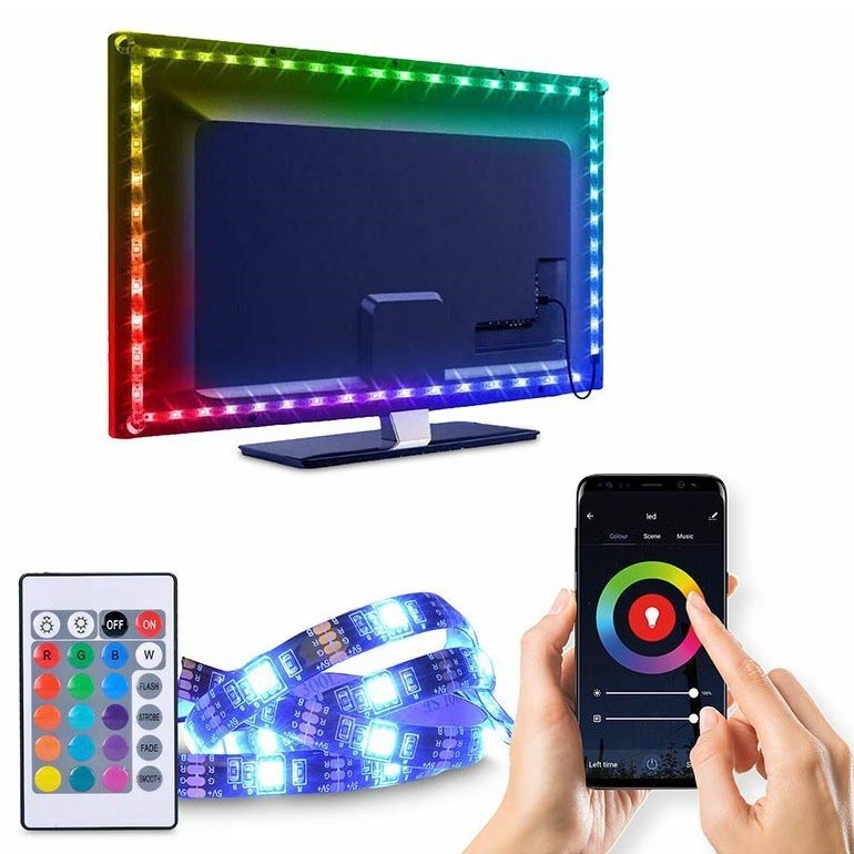 Dimmbarer LED-RGB-Streifen für TV LED/6W/5V Wi-Fi Tuya + Fernbedienung