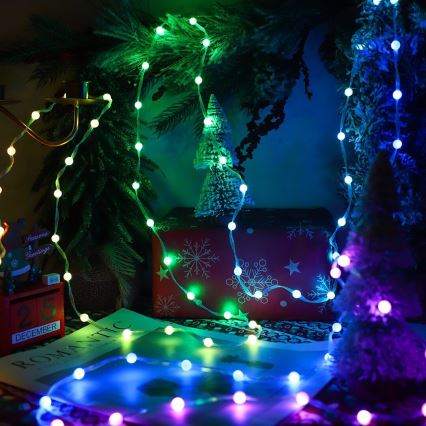 Dimmbarer LED-RGB-Weihnachtslichtervorhang WIZARD 400xLED/USB 2x2m + Fernbedienung