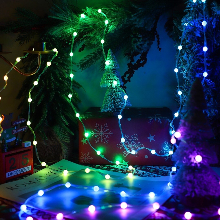Dimmbarer LED-RGB-Weihnachtslichtervorhang WIZARD 400xLED/USB 2x2m + Fernbedienung