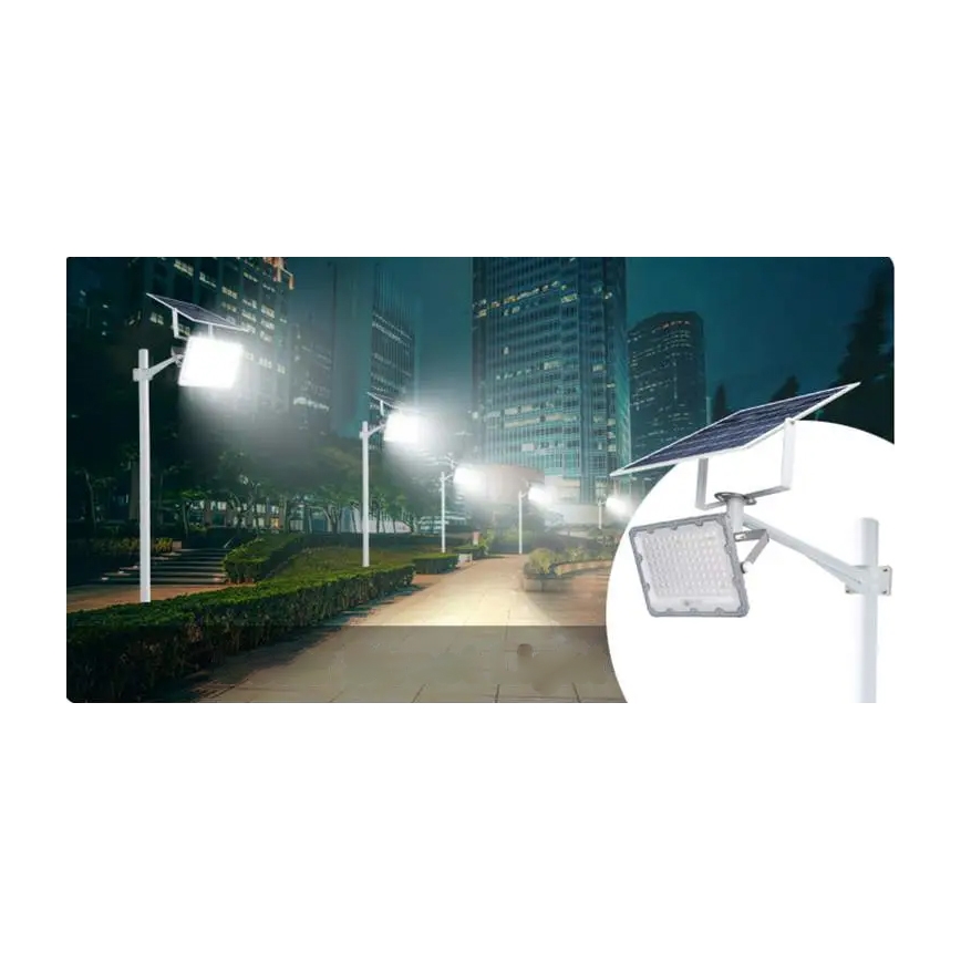 Dimmbarer LED-Solarstrahler LED/100W/3,2V 5000K 10500 mAh IP65 schwarz + Fernbedienung