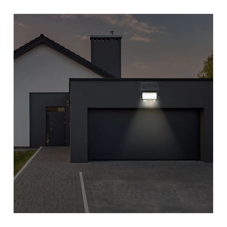 Dimmbarer LED-Solarstrahler mit Sensor LED/10W/3,7V 4000K IP65 7200 mAh + USB-Anschluss