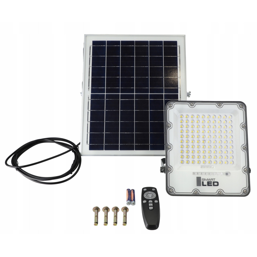 Dimmbarer LED-Solarstrahler LED/150W/3,2V 5000K 15000 mAh IP65 schwarz + Fernbedienung
