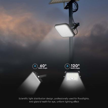 Dimmbarer LED-Solarstrahler mit Sensor LED/10W/3,7V 4000/6000K IP65 + Fernbedienung