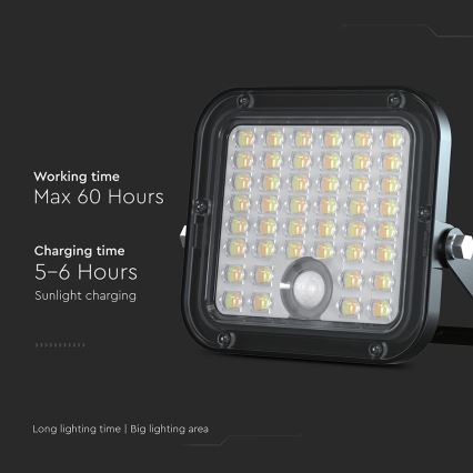 Dimmbarer LED-Solarstrahler mit Sensor LED/10W/3,7V 4000/6000K IP65 + Fernbedienung