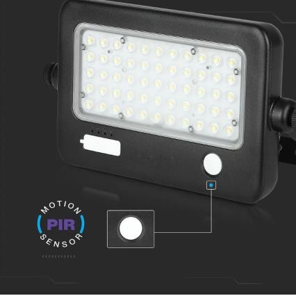 Dimmbarer LED-Solarstrahler mit Sensor LED/10W/3,7V 4000K IP65 7200 mAh + USB-Anschluss