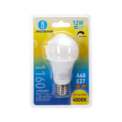 Dimmbares LED-Leuchtmittel A60 E27/12W/230V 4000K - Aigostar