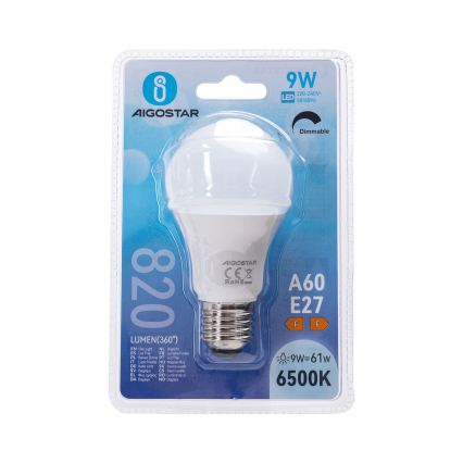 Dimmbares LED-Leuchtmittel A60 E27/9W/230V 6500K - Aigostar