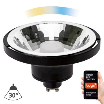 Dimmbares LED-Leuchtmittel AR111 GU10/10W/230V 3000-6500K Wi-Fi Tuya 30° schwarz