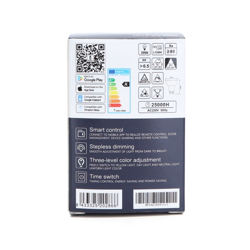 Dimmbares LED-Leuchtmittel GU10/7W/230V 3000-6500K Wi-Fi - Aigostar