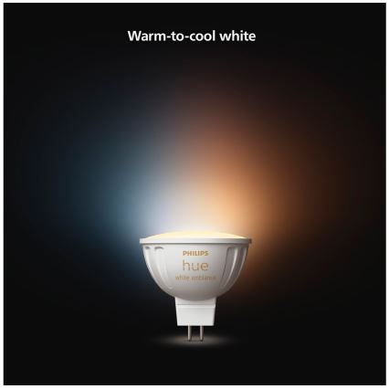 Dimmbares LED-Leuchtmittel Philips Hue White Ambiance GU5,3/MR16/5,1W/12V 2200-6500K