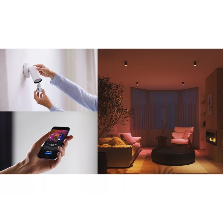Dimmbares LED-Leuchtmittel Philips Hue White And Color Ambiance Essential GU10/4,7W/230V 2200-6500K