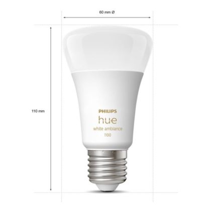Dimmbares LED-Leuchtmittel Philips Hue WHITE AMBIANCE E27/8W/230V 2200-6500K