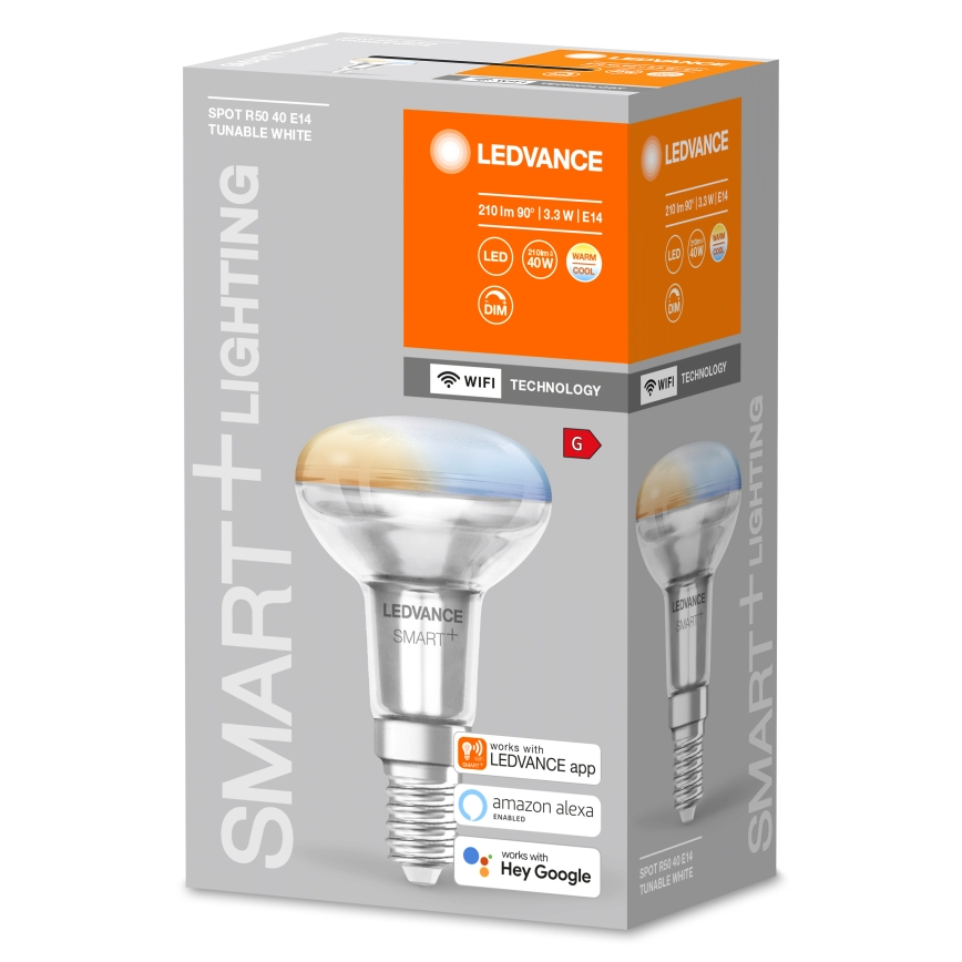 Dimmbare LED-Reflektorlampe SMART+ R50 E14/3,3W/230V 2700-6500K Wi-Fi - Ledvance