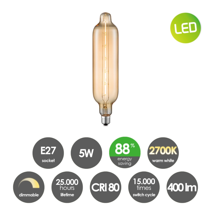 Dimmbares LED-Leuchtmittel VINTAGE EDISON E27/5W/230V 2700K
