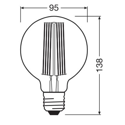Dimmbares LED-Leuchtmittel VINTAGE FILAMENT E27/11W/230V 1800K - Osram