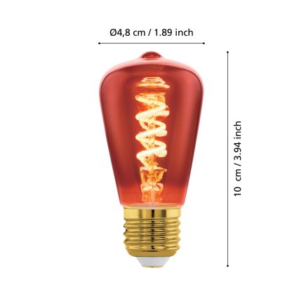 Dimmbares LED-Leuchtmittel VINTAGE ST48 E27/4W/230V 2000K rot - Eglo 110199