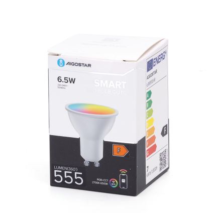 Dimmbares LED-RGBW-Leuchtmittel GU10/6,5W/230V 2700-6500K Wi-Fi - Aigostar