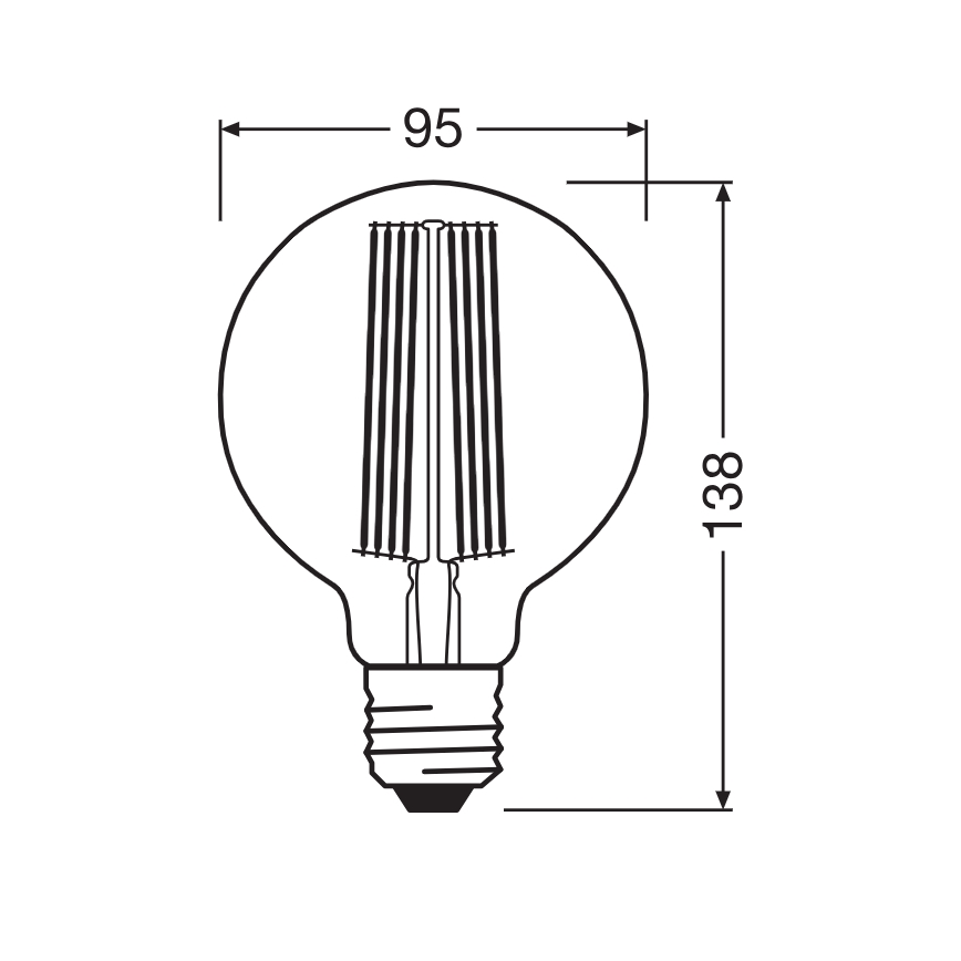 Dimmbares LED-Vintage-Filament-Leuchtmittel E27/5,8W/230V 2200K - Osram