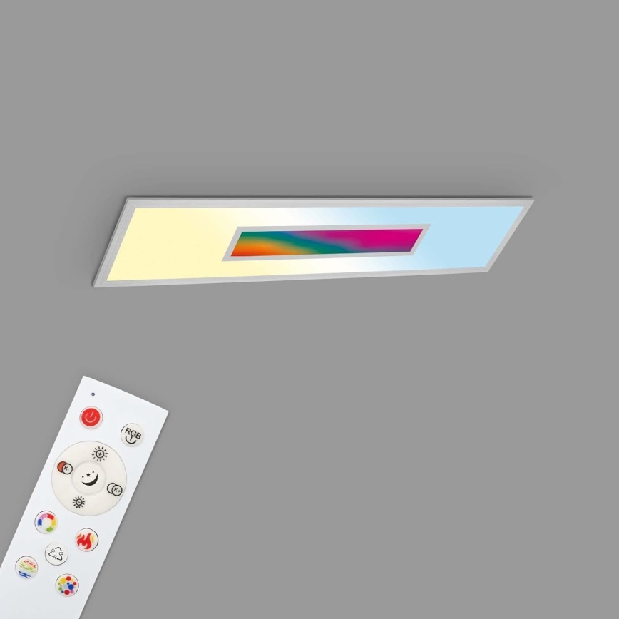 LED RGBW dimmbares Panel LED/20W/230V 3000-6500K 25x100 cm silber + Fernbedienung