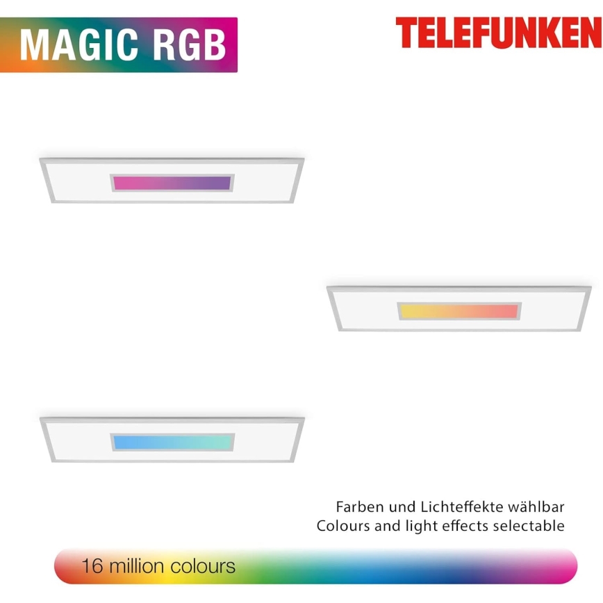 LED RGBW dimmbares Panel LED/20W/230V 3000-6500K 25x100 cm silber + Fernbedienung