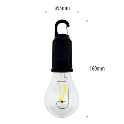 Dimmbares, wiederaufladbares LED-Hängelicht für den Außenbereich – 3 W / 5 V, 400 mAh, IP44