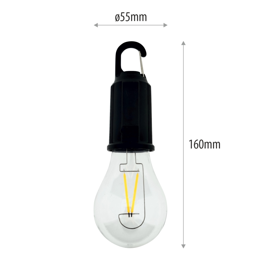 Dimmbares, wiederaufladbares LED-Hängelicht für den Außenbereich – 3 W / 5 V, 400 mAh, IP44