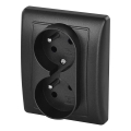 Doppel-Haushaltssteckdose 250V/16A anthrazit