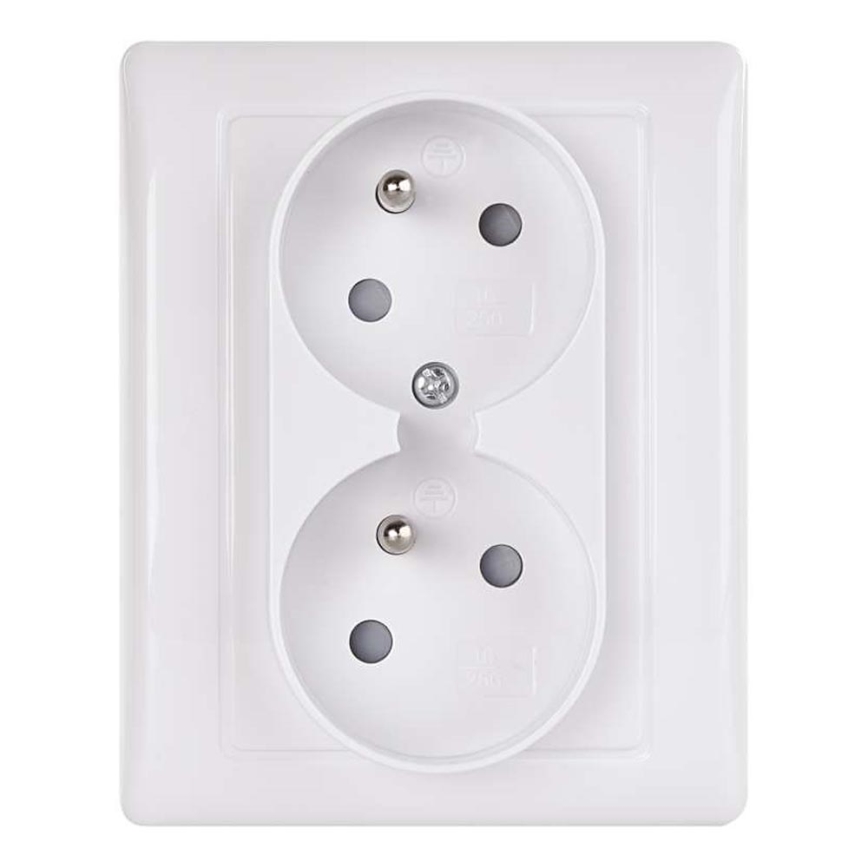 Doppel-Haushaltssteckdose FRENCH 250V/16A
