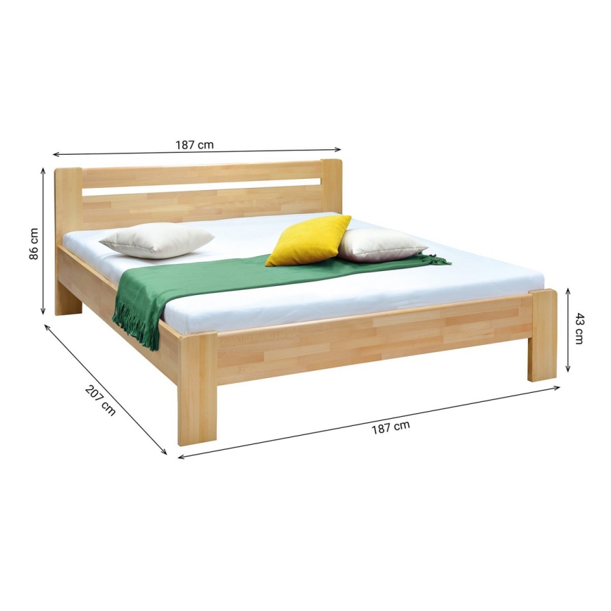 Doppelbett aus Massivholz AMARA 180x200 cm Buche