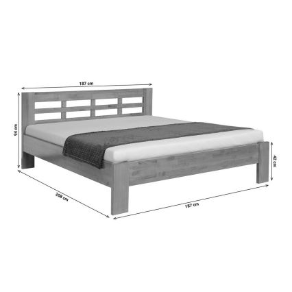 Doppelbett aus Massivholz ANGELA 180x200 cm helles Nuss