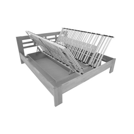 Doppelbett aus Massivholz mit Stauraum ANGELA 180x200 cm Zwetschge