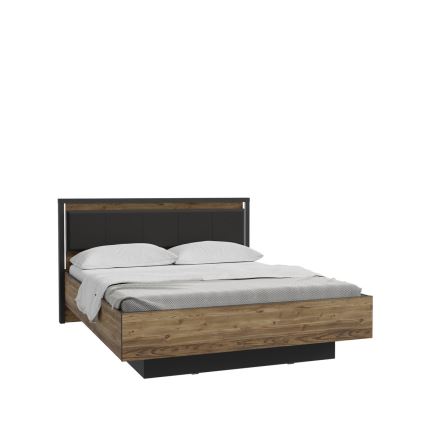 Doppelbett mit Stauraum OREN 160x200 cm braun/schwarz