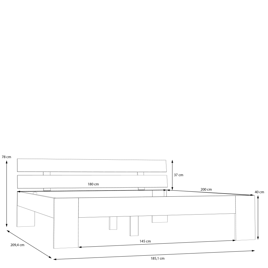 Doppelbett PIROA 180x200 cm beige