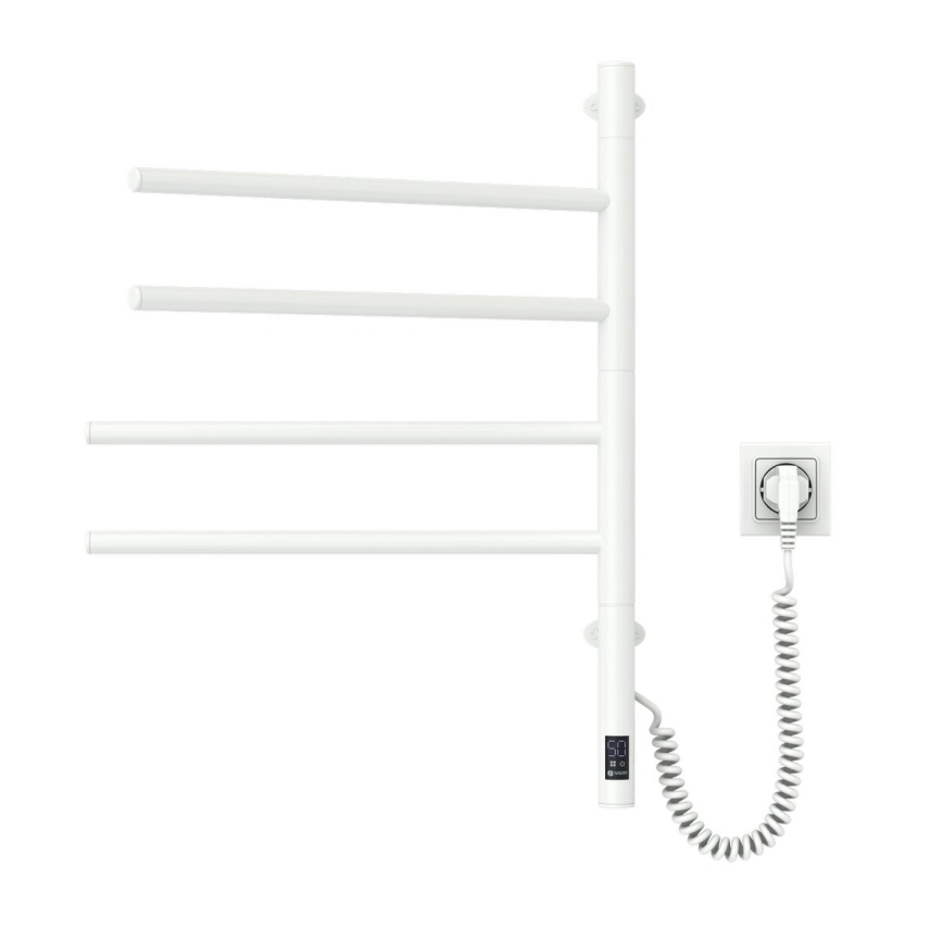 Drehbarer Elektro-Handtuchhalter mit Thermostat ARABESQUE 150W/230V 64,6 cm IP44 weiß