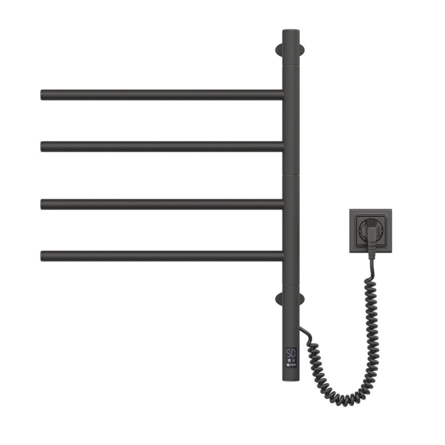 Drehbarer Elektro-Handtuchhalter mit Thermostat ARABESQUE 150W/230V 64,6 cm IP44 schwarz